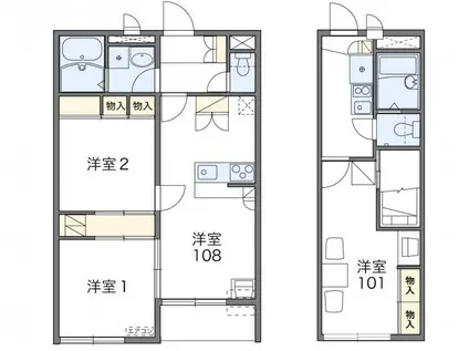 レオパレス大楽寺(1K/2階)の間取り写真