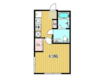 メゾン伊藤(1K/2階)の間取り写真