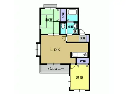 シャトー光の森D棟(2LDK/3階)の間取り写真