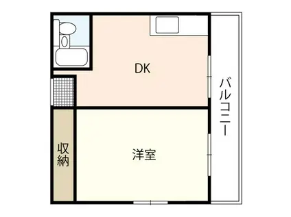 第2ハラダビル(1DK/5階)の間取り写真