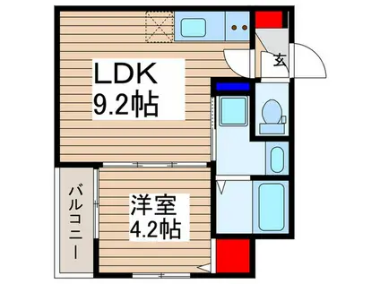LUCE上福岡(1LDK/2階)の間取り写真
