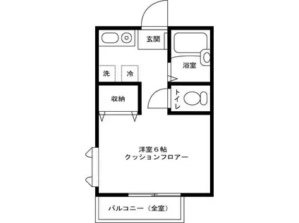 ビューラーー大沢5丁目-(1K/2階)の間取り写真