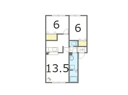 ハイマート手稲(2LDK/2階)の間取り写真