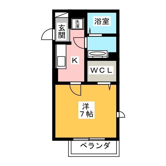 グラフィアス湘南(1K/2階)の間取り写真