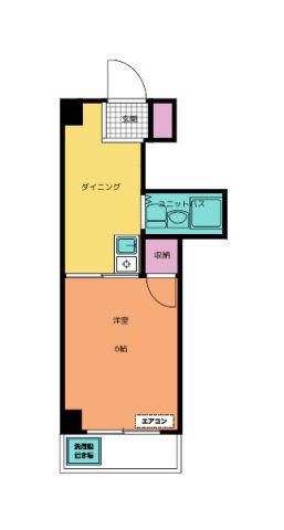 グランドール矢野(1K/4階)の間取り写真