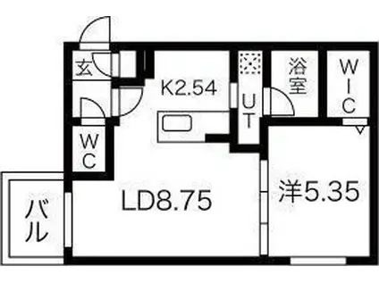 コローレE17(1LDK/5階)の間取り写真