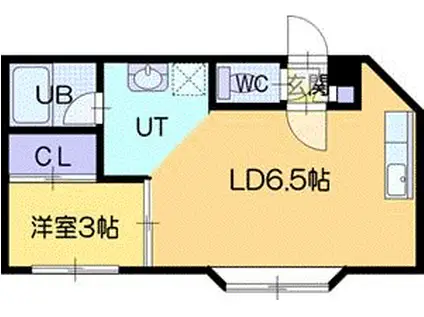 ガーデンフレア若葉(1DK/2階)の間取り写真