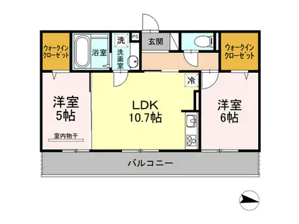 M・K・K下富野(2LDK/1階)の間取り写真