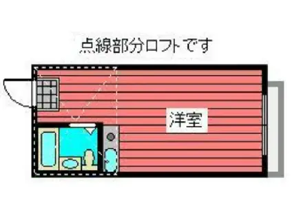 ペアパレス西巣鴨(ワンルーム/2階)の間取り写真