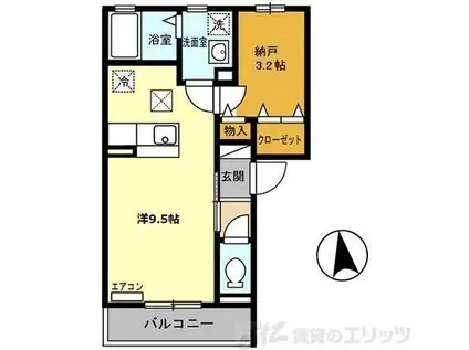 セジュールアキタミ(ワンルーム/1階)の間取り写真