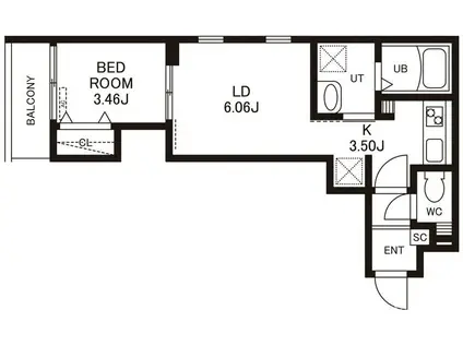 CHERIM南福岡VI(1LDK/2階)の間取り写真