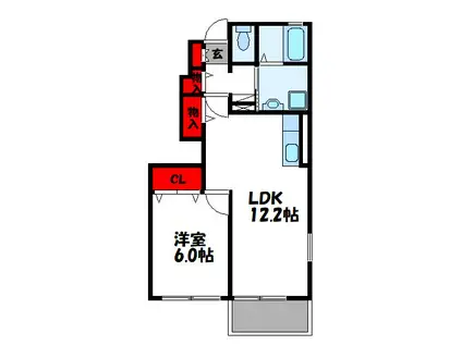 プロスペールコナンIIC(1LDK/1階)の間取り写真