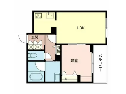 PURE GARDENS OKAMOTO(1LDK/3階)の間取り写真