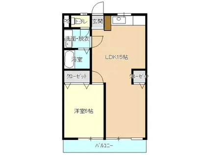 QUARTIER FUCHU (1LDK/3階)の間取り写真