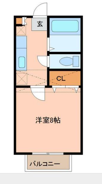 アヴァンセ富沢南壱番館(1K/2階)の間取り写真