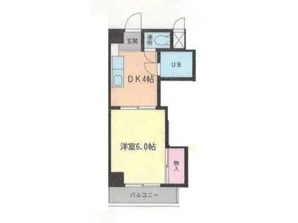 ウィステリア(1DK/4階)の間取り写真