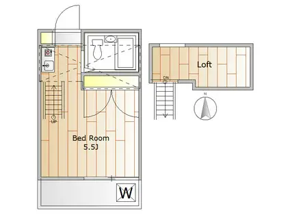 ホームグラウンド祐天寺(ワンルーム/1階)の間取り写真