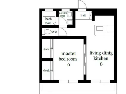 リージェントマンション(1LDK/4階)の間取り写真