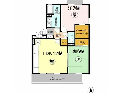 カーサ・フェリスA棟(2LDK/2階)の間取り写真