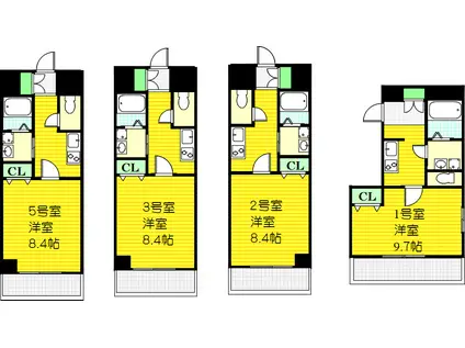 STAR CREST(1K/8階)の間取り写真