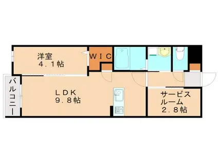 レガシー伊都の里(1SLDK/1階)の間取り写真