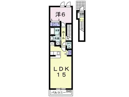 スターオアシス(1LDK/2階)の間取り写真