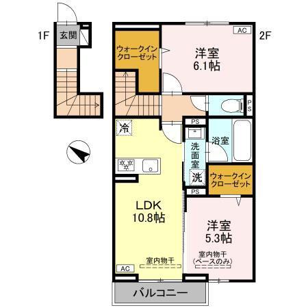 FOUR LEAFS(2LDK/2階)の間取り写真