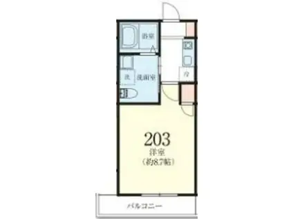 ANONTERRACE枡形(1K/2階)の間取り写真