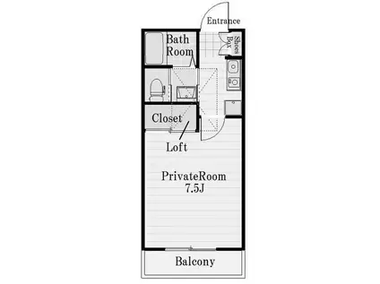 アクシス三田屋敷町(1K/2階)の間取り写真