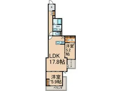 サンウッド要(2LDK/3階)の間取り写真