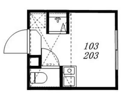 ハーモニーテラス日ノ出町IV(ワンルーム/1階)の間取り写真