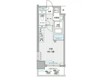 ダイイチフレア川崎(ワンルーム/3階)の間取り写真