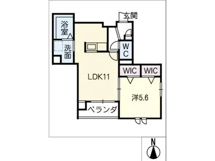 ソレイユ白壁(1LDK/2階)の間取り写真