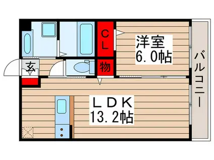 ソフィアST(1LDK/1階)の間取り写真