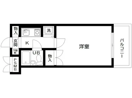 日神パレス桜上水(1K/3階)の間取り写真