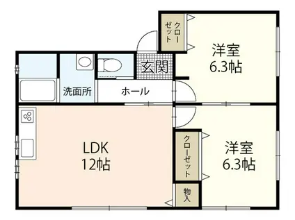 ファインNII番館(2LDK/1階)の間取り写真