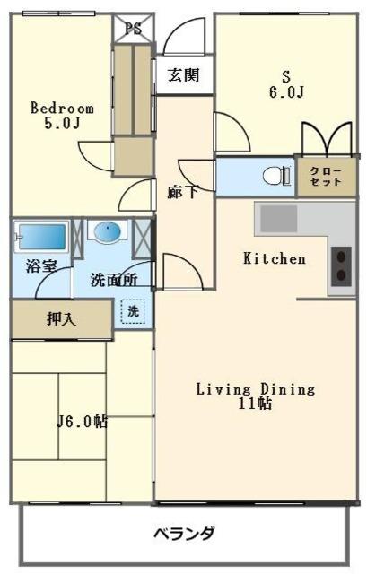 ジョイプラザ平井(2SLDK/4階)の間取り写真