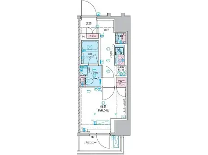 ジェノヴィア桜上水II(1K/8階)の間取り写真