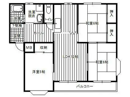 フラッツ曙(3LDK/1階)の間取り写真