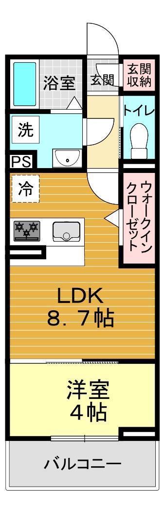 ディアライズ春日町C棟(1LDK/3階)の間取り写真