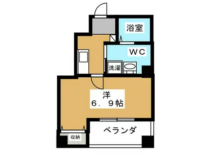 ハーグレジデンス京都御所西II(1K/4階)の間取り写真