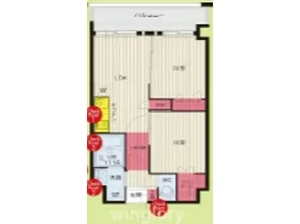 NO.88 MARINAGATE SUNS(2LDK/6階)の間取り写真