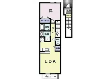 ア・ラ・モード メゾンA(1LDK/2階)の間取り写真