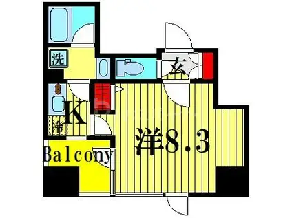 アイル キャナルシティ両国(1K/9階)の間取り写真