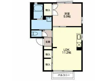 グリース M1(1LDK/1階)の間取り写真
