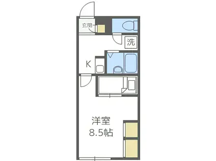 ラフォーレII(1K/2階)の間取り写真