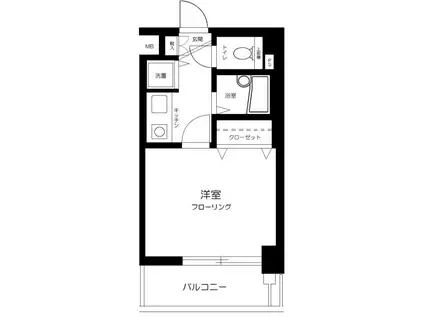 ロイヤルガーデン哲学堂(1K/2階)の間取り写真