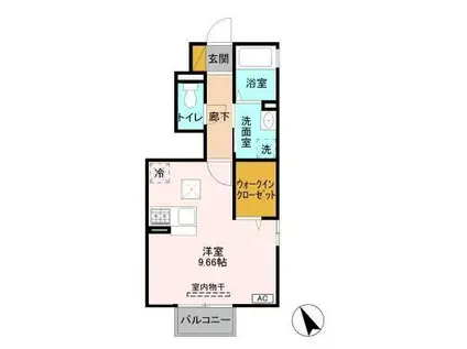 ＪＲ外房線 安房鴨川駅 徒歩9分 2階建 築13年(ワンルーム/1階)の間取り写真