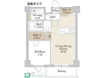 ORSUS新江古田(1LDK/4階)の間取り写真