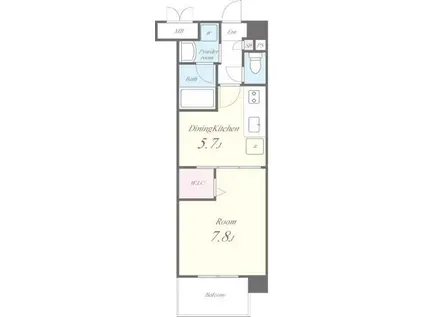 トビーズ第3ビル(1K/2階)の間取り写真